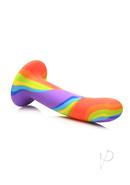 Simply Sweet Rainbow Silicone Dildo - Multicolor